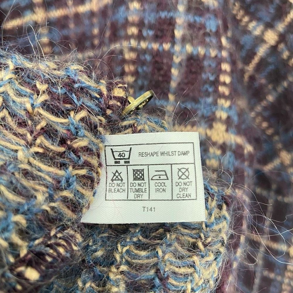 Equorian Heritage Mohair Blend Vintage Cardigan Sweater Medium Burgundy - Picture 7 of 9